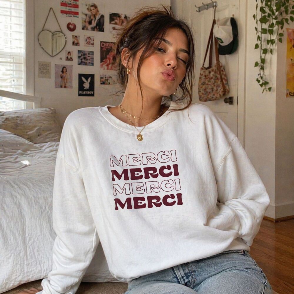 Pact White Merci 100% Organic Cotton Pullover Sweatshirt Top Women's Size Medium